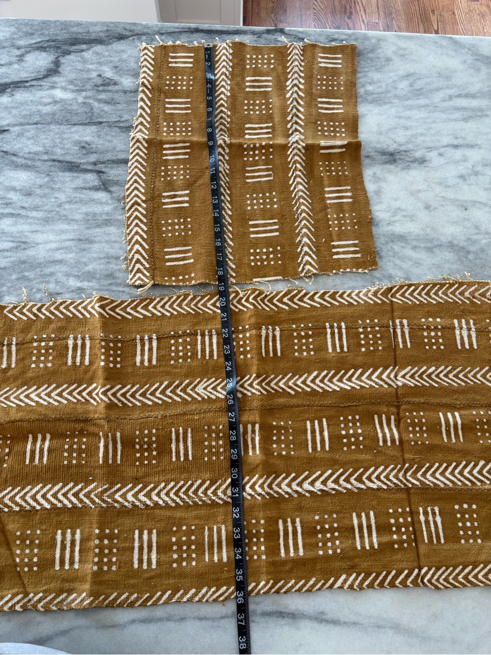 Authentic Mudcloth Remnant Bundle for crafting in black, rust & mustard/ochre - Picture 10 of 12